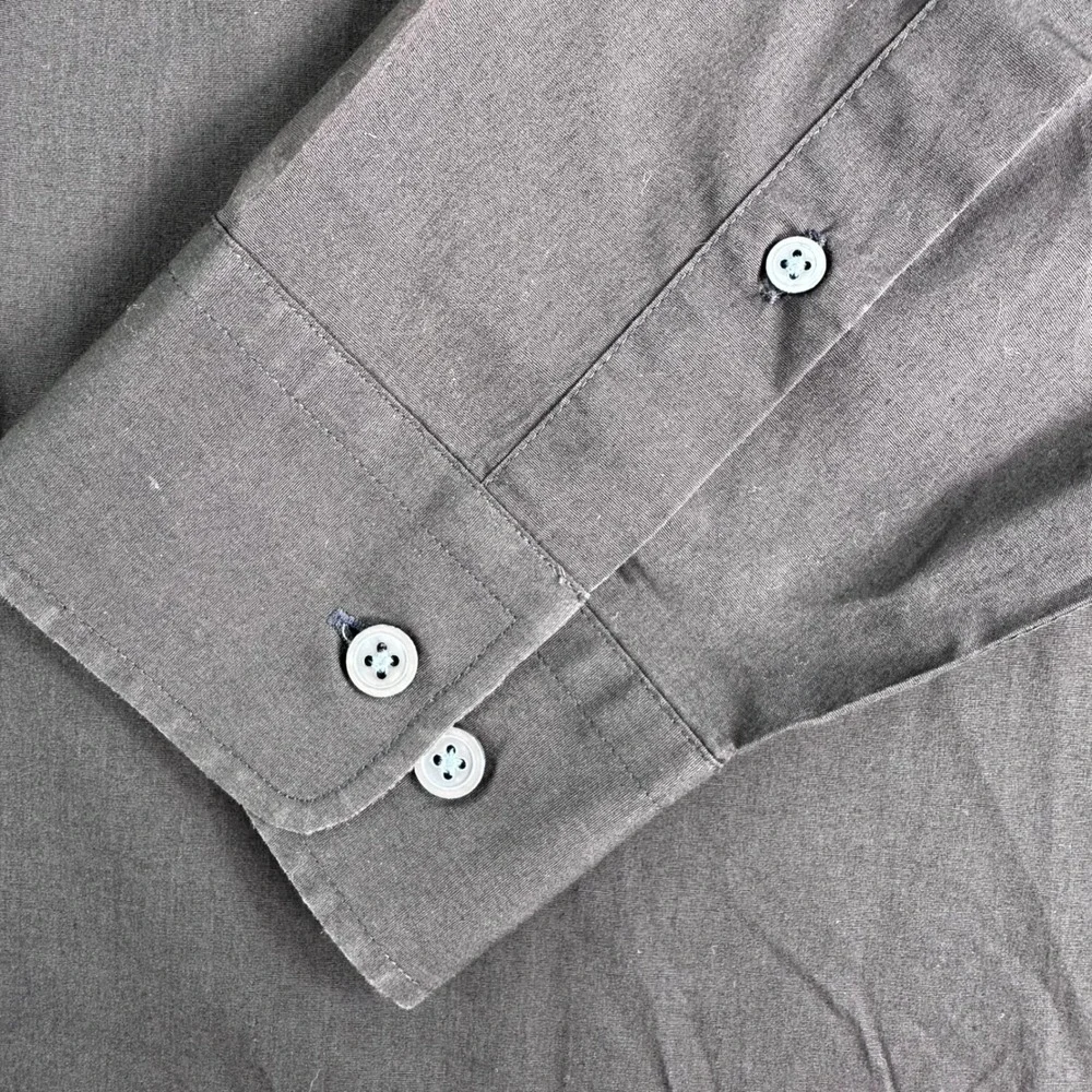 Banana Republic Button Down Mens L Large Brown Stretch Classic Long Sleeve Shirt